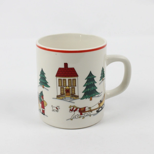 Jamestown China The Joy Of Christmas White Ceramic Handled Mug 3.75" Tall