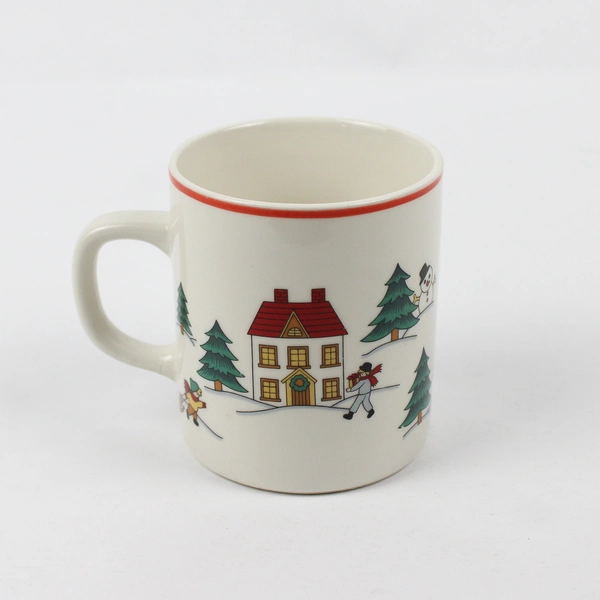 Jamestown China The Joy Of Christmas White Ceramic Handled Mug 3.75" Tall