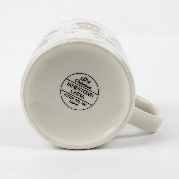 Jamestown China The Joy Of Christmas White Ceramic Handled Mug 3.75" Tall