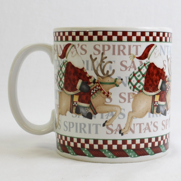 Sakura Casual Dining Oneida Debie Mumm Santa's Spirit Ceramic Mug 3.75" Tall