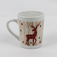 Momentum Brands Snowflake Elk/Deer White Ceramic Handled Mug 4.5" Tall