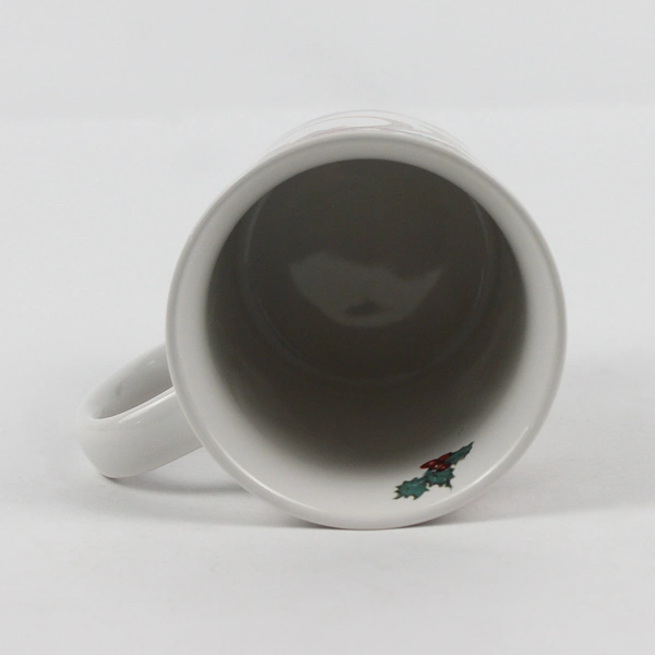 Triumphant Potpourri Press 1991 Christina Holly & Horn Christmas Mug 4.25" Tall