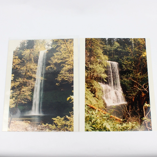 Lot Of 2 Vintage Silver Falls State Park Oregon Waterfall Scenic Photos 1982