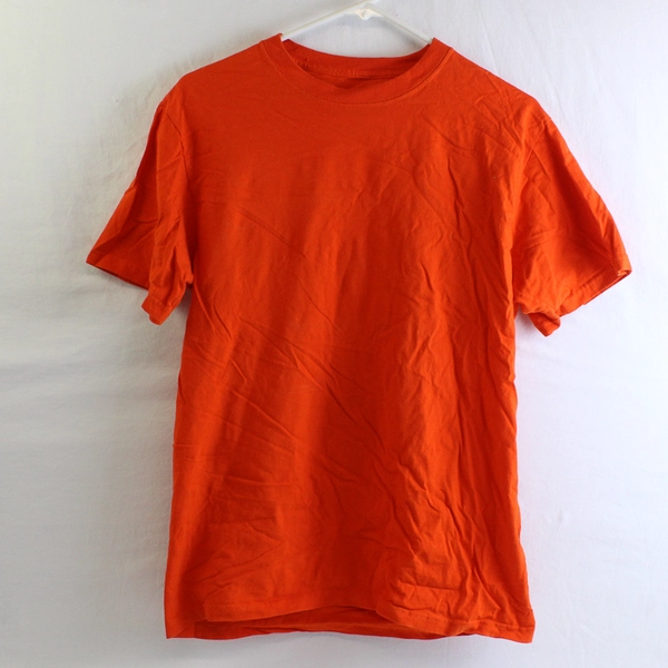 Fruit of The Loom Solid Orange Crew Neck T-Shirt Men's Medium