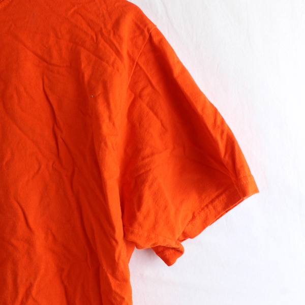 Fruit of The Loom Solid Orange Crew Neck T-Shirt Men's Medium