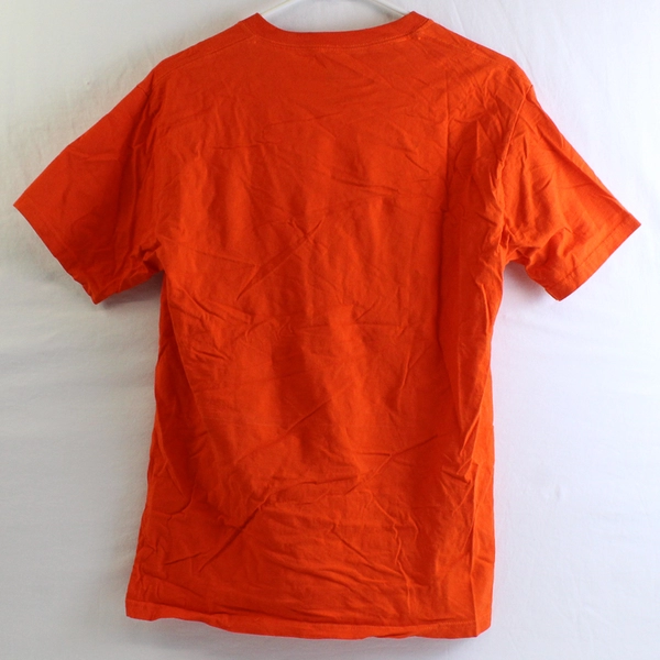 Fruit of The Loom Solid Orange Crew Neck T-Shirt Men's Medium