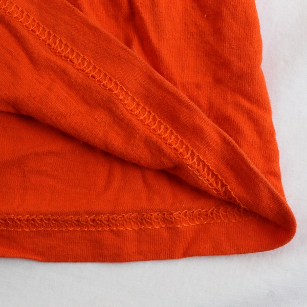 Fruit of The Loom Solid Orange Crew Neck T-Shirt Men's Medium