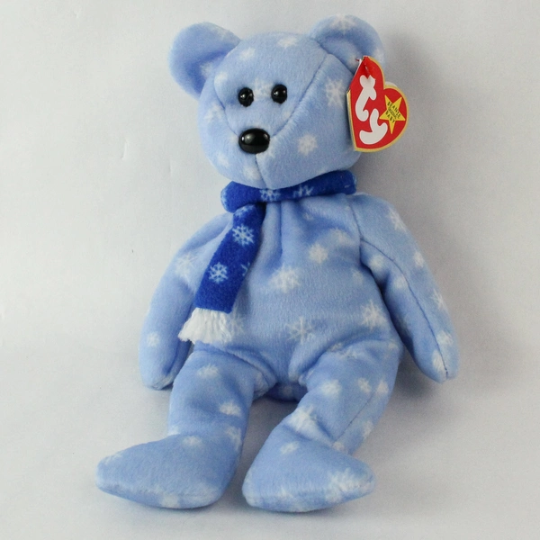 TY Beanie Babies 1999 Holiday Teddy Blue Bear W/ Snowflakes W/ Tag Plush Toy