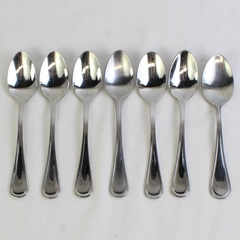 Lot Of 7 Wallace Silver Royal Thread (Stainless) Flatware Large Teaspoons 6.5"