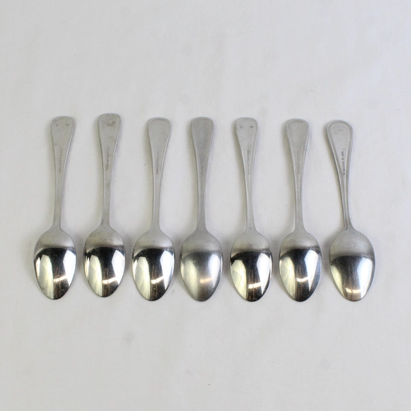 Lot Of 7 Wallace Silver Royal Thread (Stainless) Flatware Large Teaspoons 6.5"