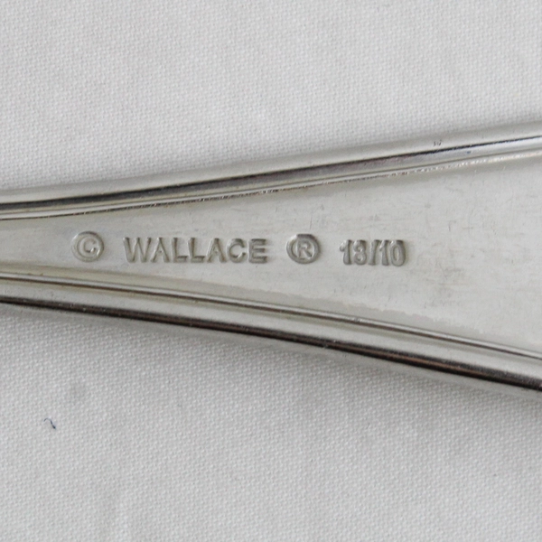 Lot Of 7 Wallace Silver Royal Thread (Stainless) Flatware Large Teaspoons 6.5"