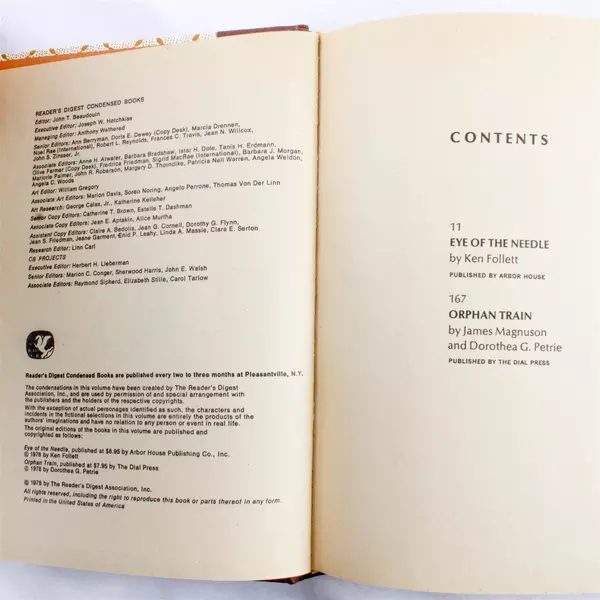 Best Sellers from Reader's Digest Eye of the Needle & Orphan Train Books