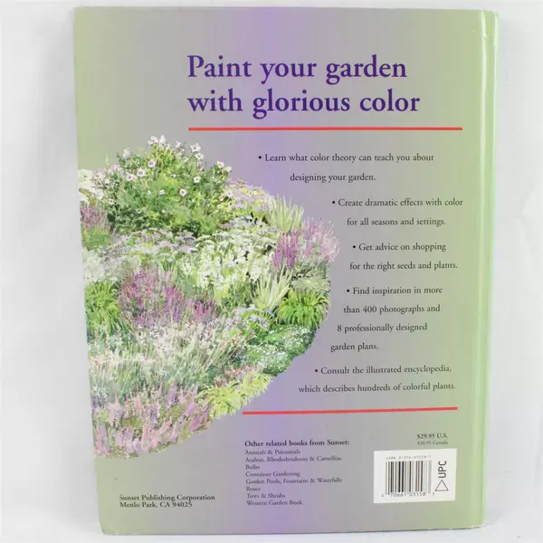 Sunset Books Gardening with Color 1995 Hardcover Guide Plants Flowers