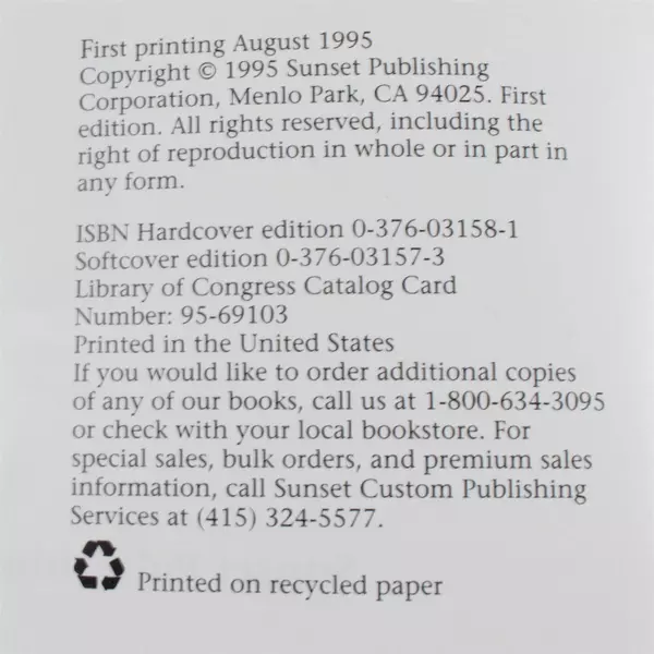 Sunset Books Gardening with Color 1995 Hardcover Guide Plants Flowers