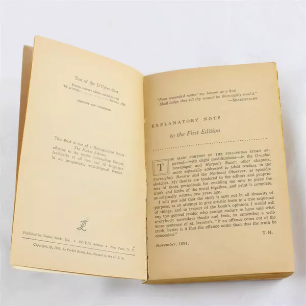 Tess of the D'Urbervilles Thomas Hardy 1954 Paperback Vintage 