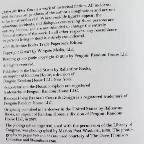 Before we Were Yours A Ballantine Books Trade Paperback by Lisa Wingate