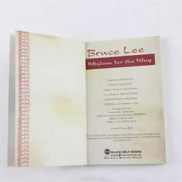 Bruce Lee: Wisdom for the Way Paperback 2009