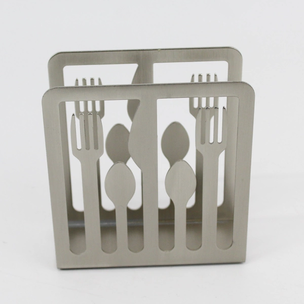 Umbra Stainless Metal Napkin Holder Silverware Pattern Eugenie DeLoynes