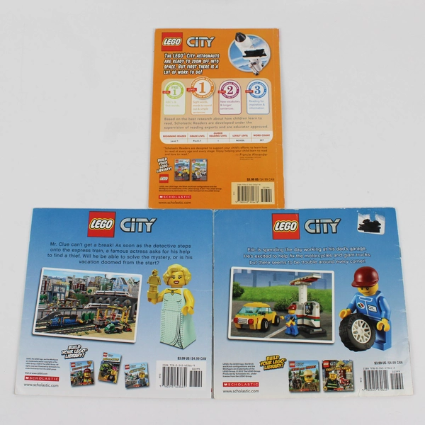 Lot of 3 Scholastic Lego City Early Reader Books 2011-2014 Paperback