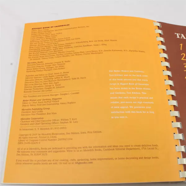 Biggest Book of Casseroles Better Homes & Gardens Plastic Comb Cookbook Good