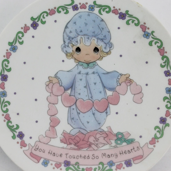 1992 Precious Moments 4 Inch  Collector Plate You Have Touched So Many Hearts