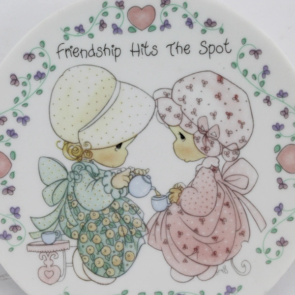  1992 Enesco Precious Moments Friendship Hits The Spot 4” Plate 