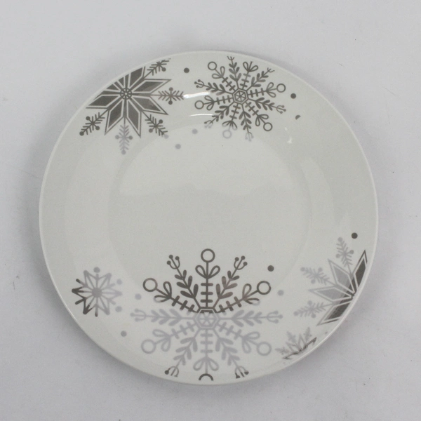 Royal Norfolk Christmas Snowflake Salad  Plate Silver Snowflakes 8 In