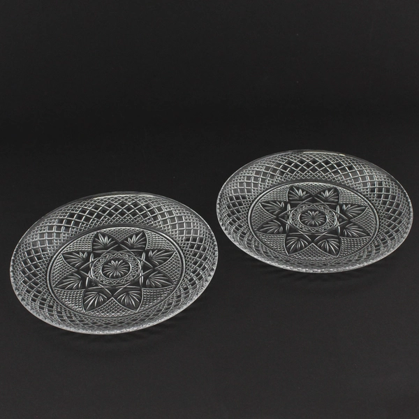 Set of 2 Cristal D'Arques Durand  Antique Luminarc Clear Luncheon Plates 8" 