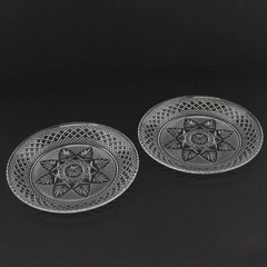 Set of 2 Cristal D'Arques Durand  Antique Luminarc Clear Luncheon Plates 8" 