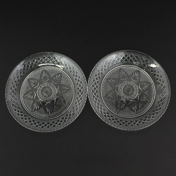 Set of 2 Cristal D'Arques Durand  Antique Luminarc Clear Luncheon Plates 8" 