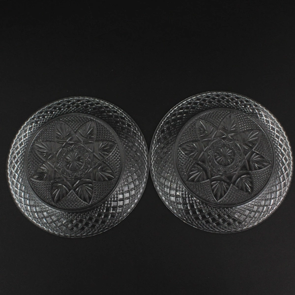 Set of 2 Cristal D'Arques Durand  Antique Luminarc Clear Luncheon Plates 8" 