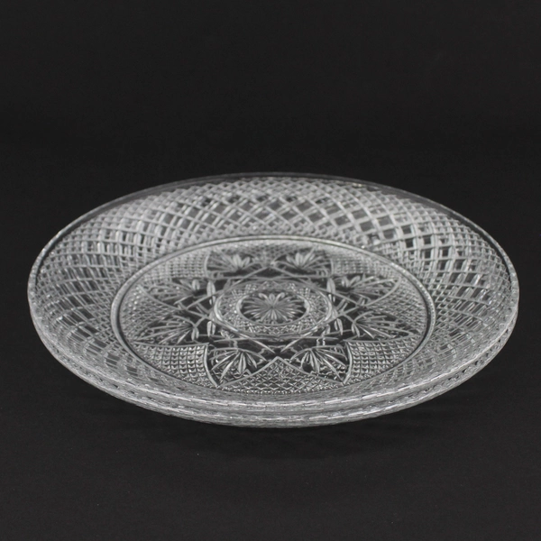 Set of 2 Cristal D'Arques Durand  Antique Luminarc Clear Luncheon Plates 8" 