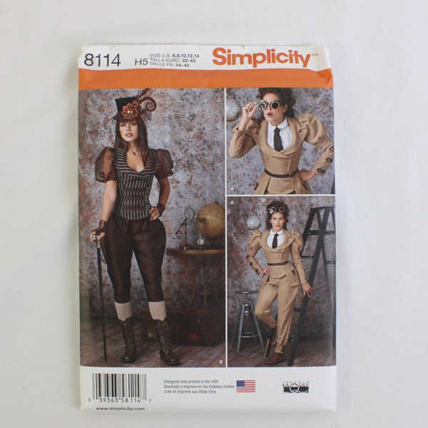 Simplicity Theresa LaQuey 8114 Steam Punk Costumes Womens Size H5 (6,8,10,12,14)