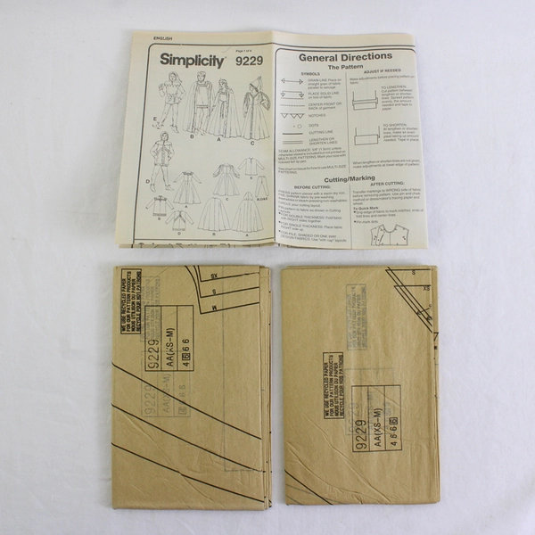 Simplicity Andrea Schewe 9229 Medieval Costumes Women's Size AA (XS, S, M) 1994