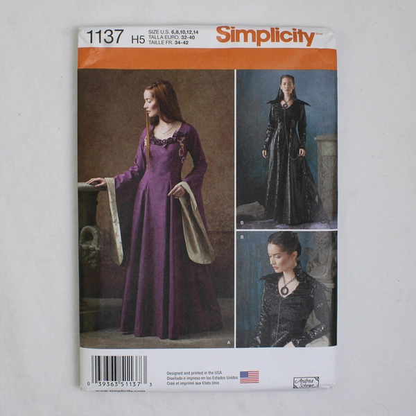 Simplicity Andrea Schewe 1137 Fantasy Dress Costumes Womens Sz H5 (6,8,10,12,14)
