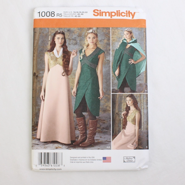 Simplicity Andrea Schewe 1008 Fantasy Costumes Women's Size R5 (14,16,18,20,22)