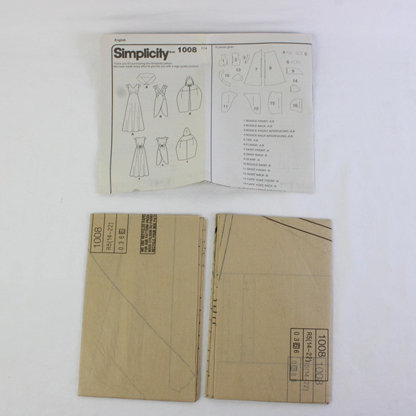 Simplicity Andrea Schewe 1008 Fantasy Costumes Women's Size R5 (14,16,18,20,22)