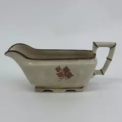 Antique Alfred Meakin England 1890s Royal Ironstone China Gravy Boat Tea leaf