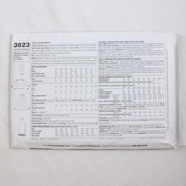 Simplicity Andrea Schewe 3623 Scottish Costume Women's Size HH (6,8,10,12) 2007