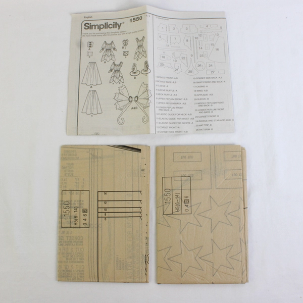 Simplicity Amy Brown 1550 Fantasy Fairy Costumes Women's Size H5 (6,8,10,12,14)