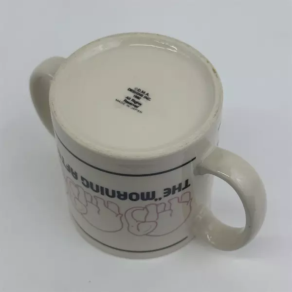  1982 D.M.A. Designs The Morning After Double Handle Pink Elephant Mug Japan