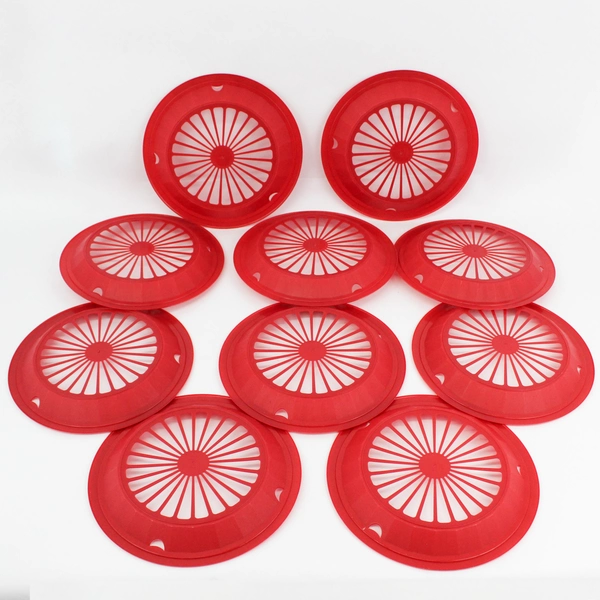 Set of 10 Classic Red 10.25" Plastic Paper Plate Holders