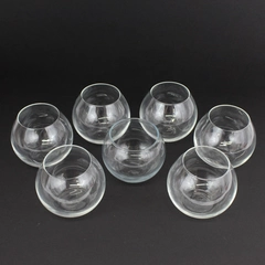Set of 7 Clear Stemless Wine Glasses 3.75 Inch