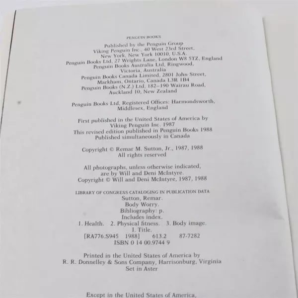 Body Worry - Paperback By Sutton, Remar 1988