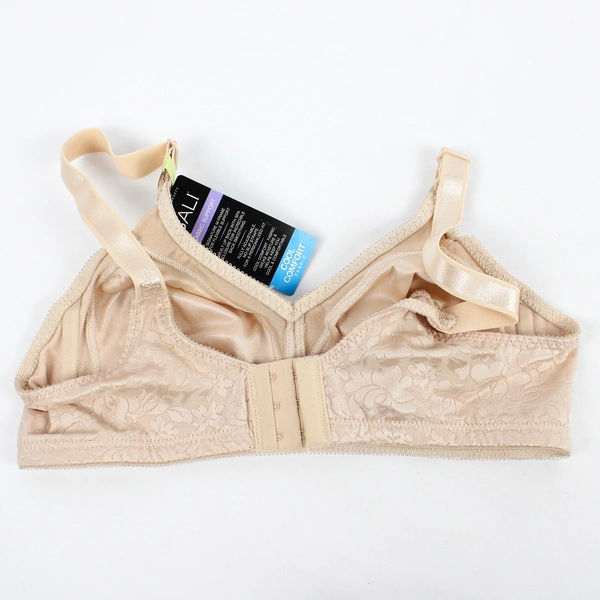 NWT Bali Classic Support Beige Nude Floral Unlined Wireless Bra Women's 38B