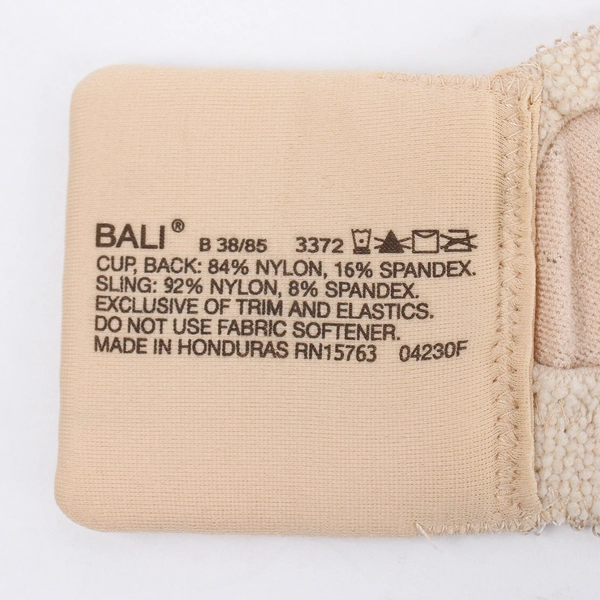 NWT Bali Classic Support Beige Nude Floral Unlined Wireless Bra Women's 38B