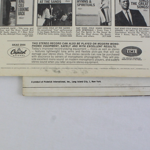 Lot of 2 Nat King Cole Vinyl Records The Best Of and You're My Everything