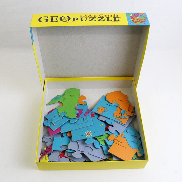USA & Canada GeoPuzzle 69 Piece Jigsaw Puzzle, Complete 2009
