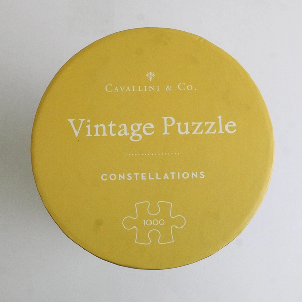 Vintage Constellations 1,000 pc Jigsaw Puzzle Cavallini & Co. Complete, Tube Box