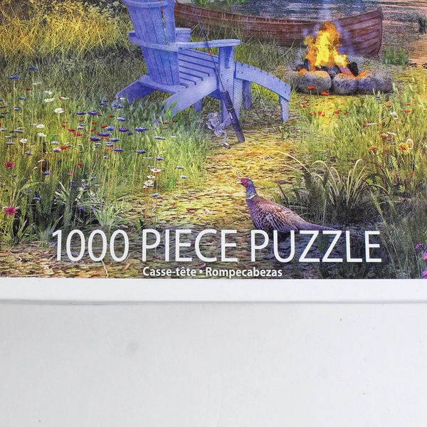 White Mountain 1,000 Pc. Jigsaw Puzzle Evening Cabin,Complete #1417 